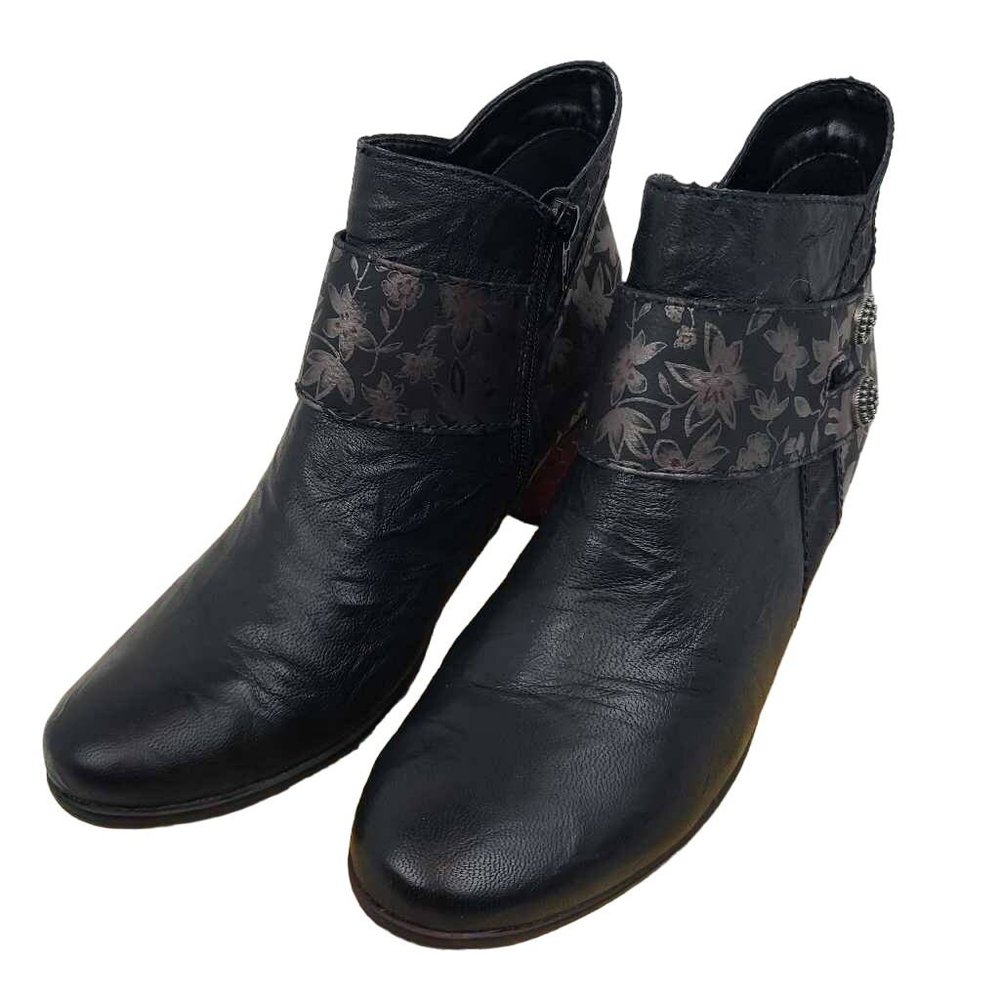 Remonte Womens Cheyenne Ankle Boots Booties Black Leather D5472-01 Zip 11.5